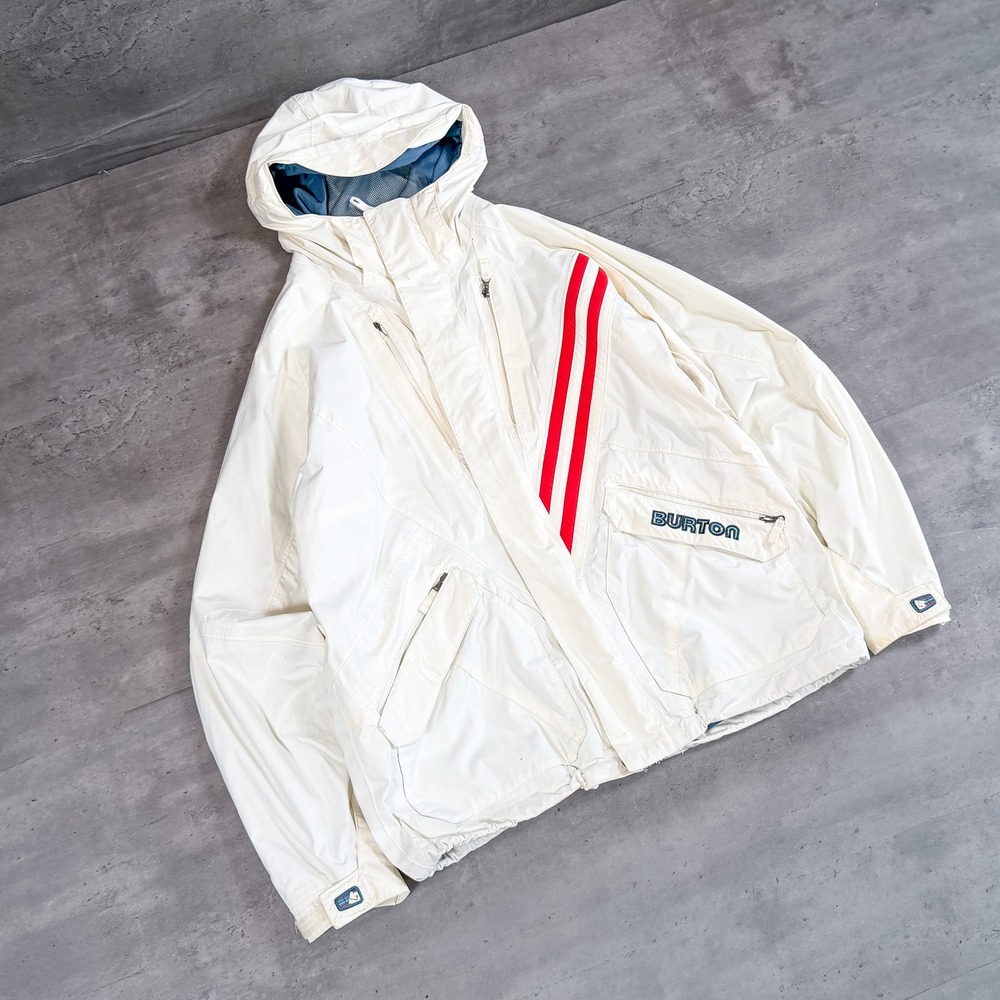 Vintage VTG Y2K 2000's 00's Burton White Ski Windbreaker Jacket